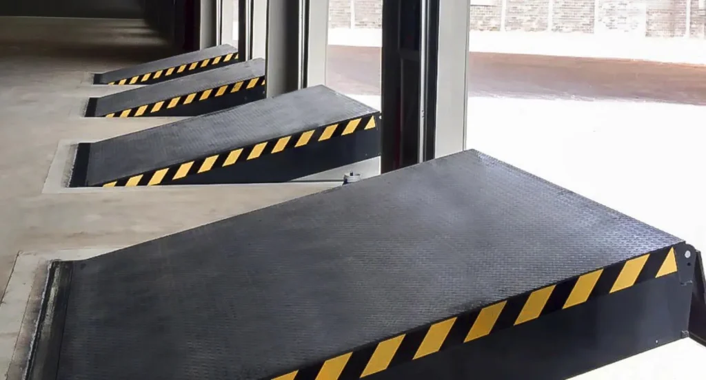 Red steel dock leveler