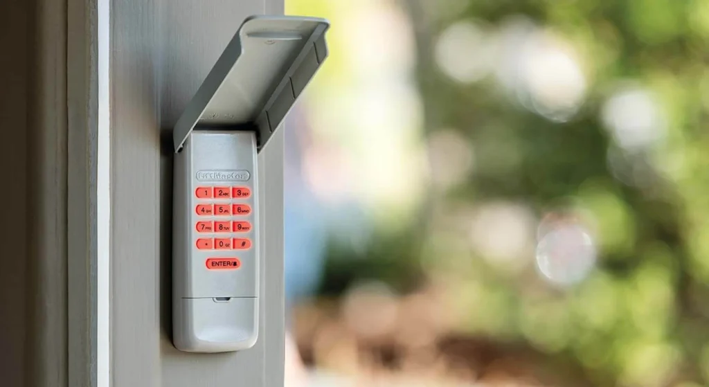 Garage door keypad access control